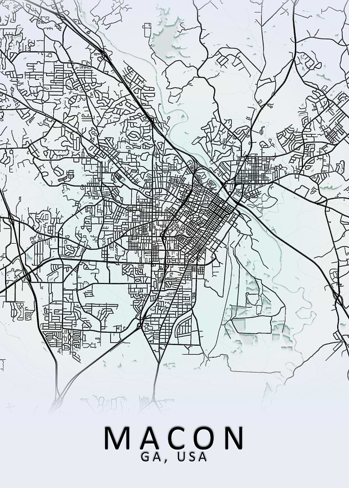 Macon GA USA City Map