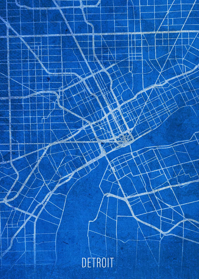 Detroit City Street Map