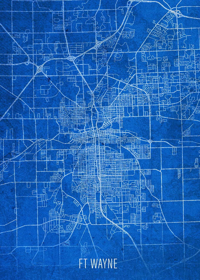 Ft Wayne City Street Map