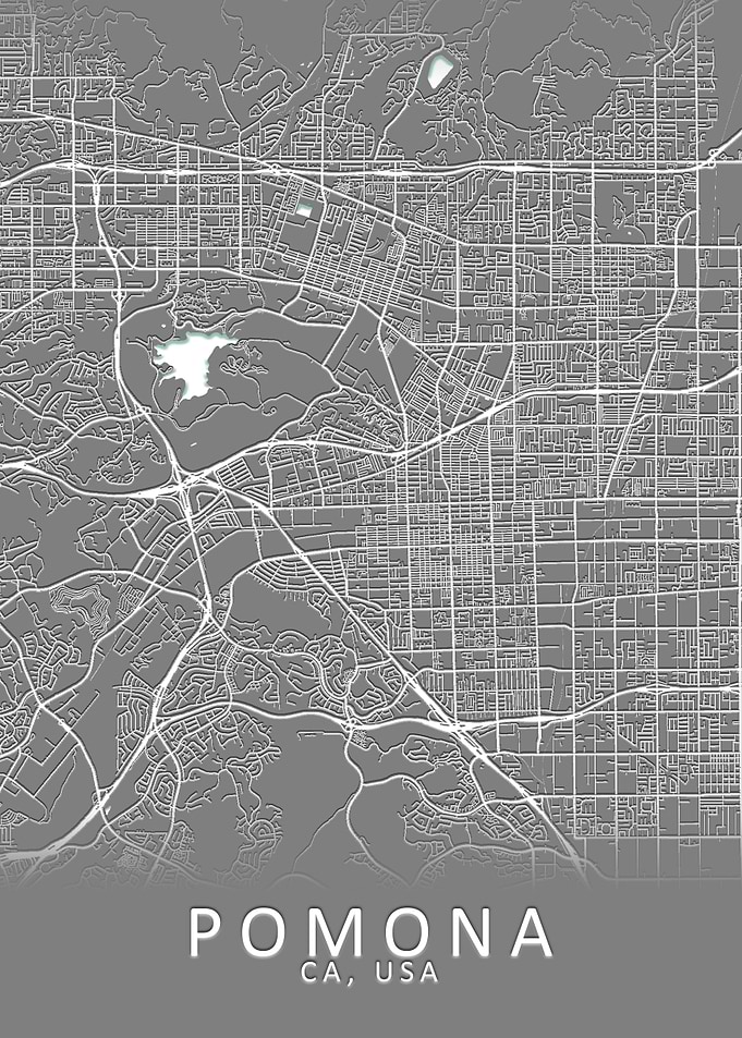 Pomona CA USA City Map