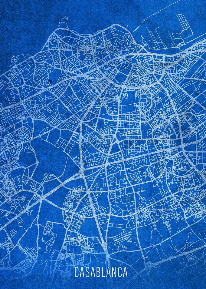 Casablanca City Street Map