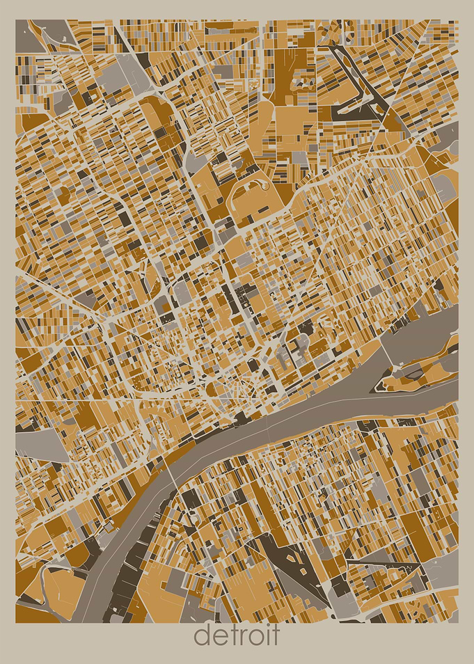 detroit map retro 3