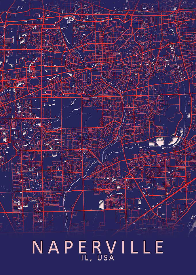 Naperville IL USA City Map