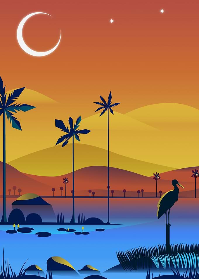 Village With Sunset View