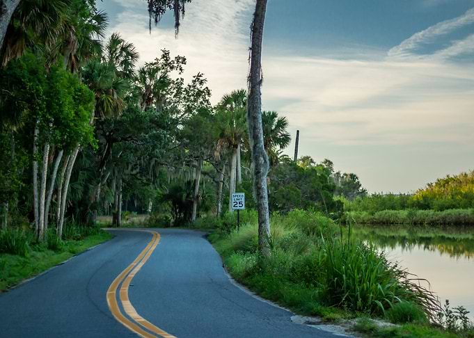 A Roadway with a River