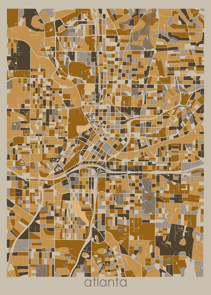 atlanta map retro 3