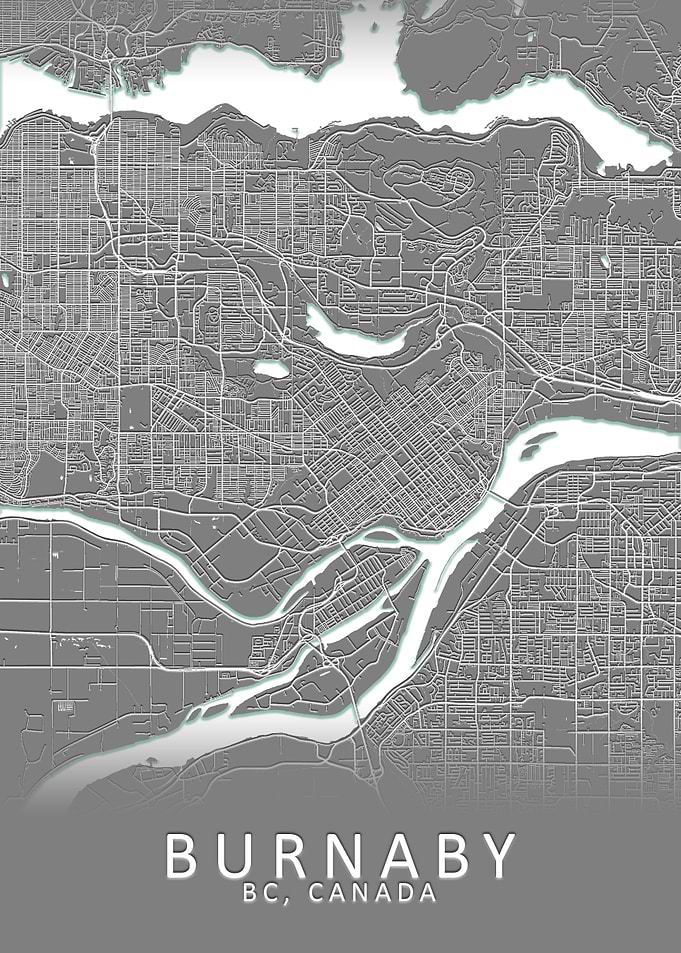 Burnaby BC Canada City Map