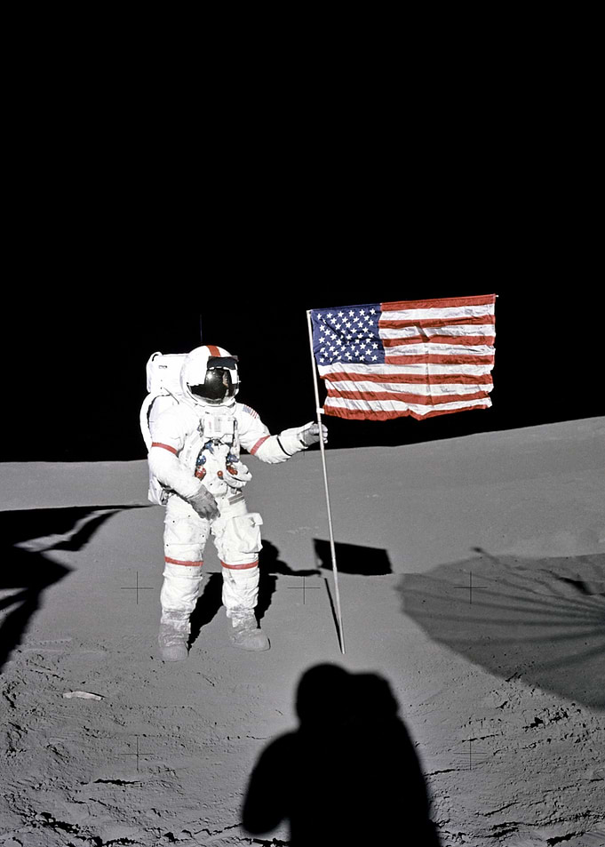 American Flag On The Moon