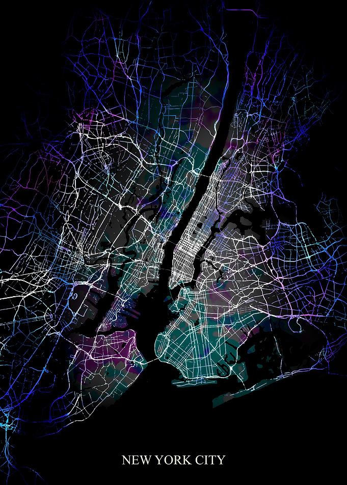 New York City Abstract Map