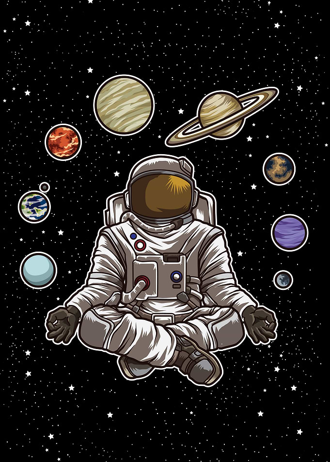 Yoga Astronaut Meditates