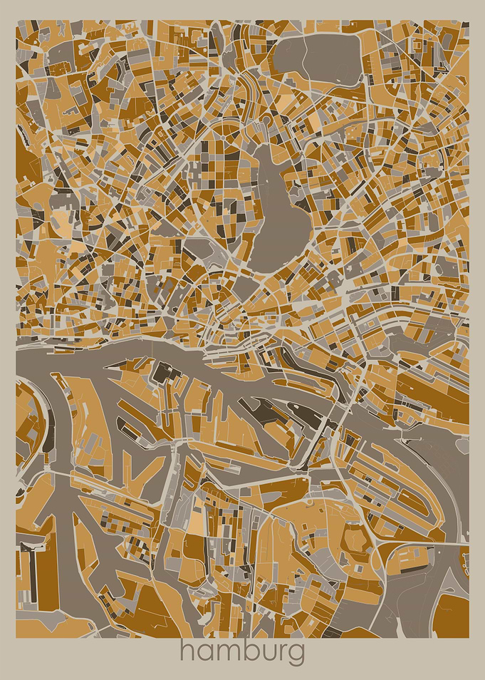 hamburg map retro 3