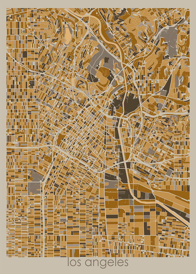 los angeles map retro 3