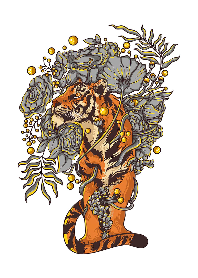 Tiger with mother nature