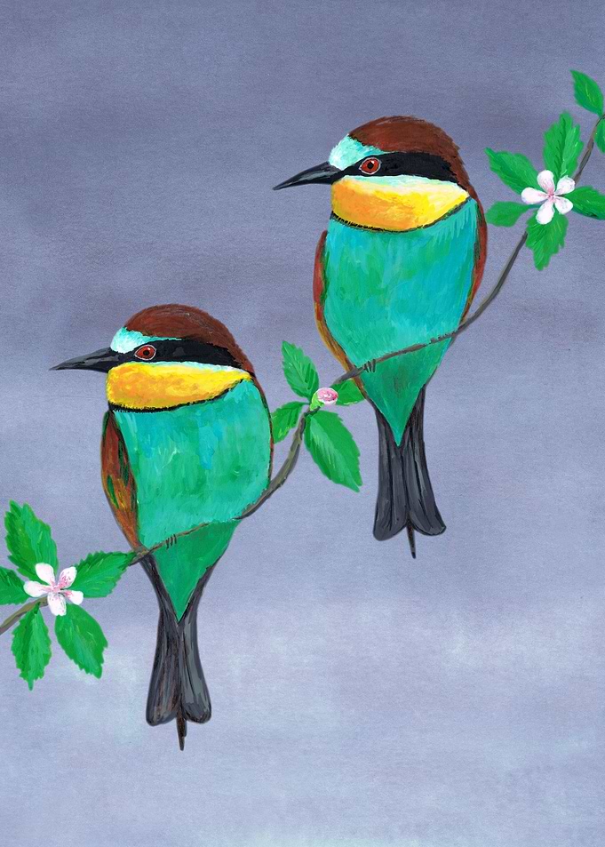 Two bee eaters