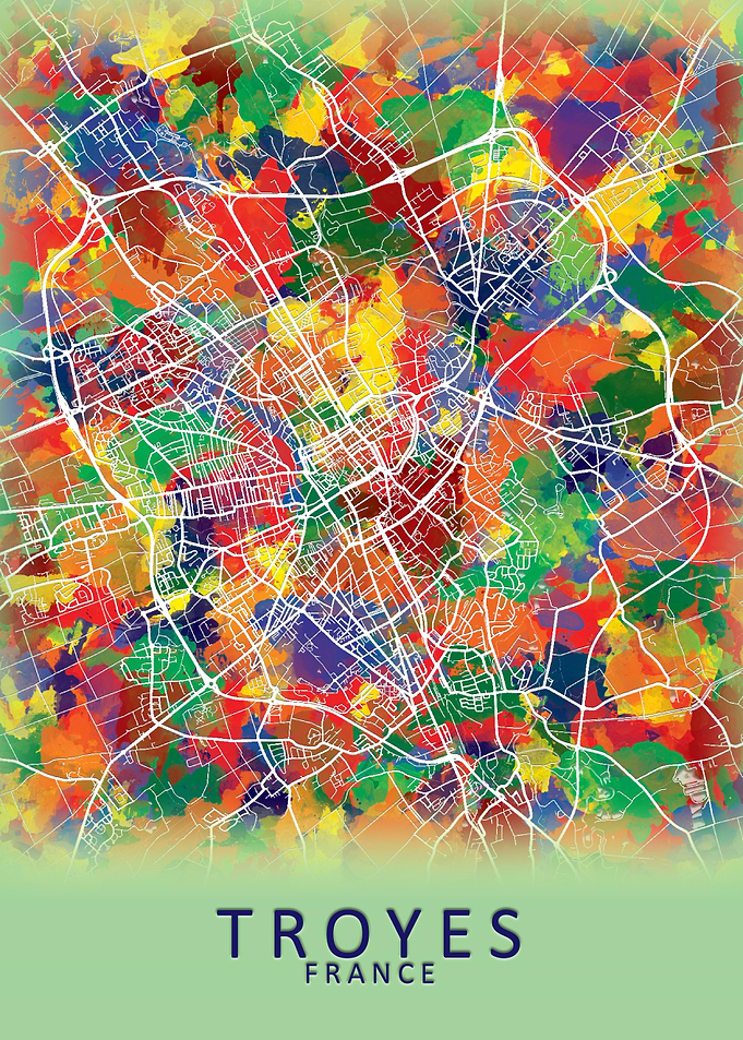 Troyes France City Map