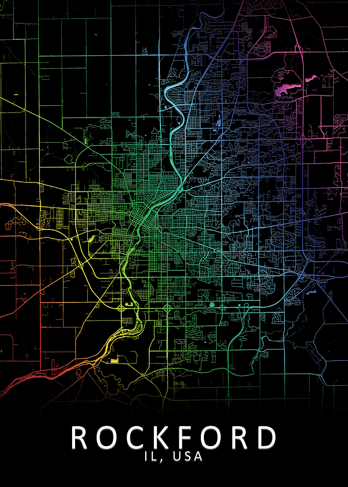 Rockford IL USA City Map