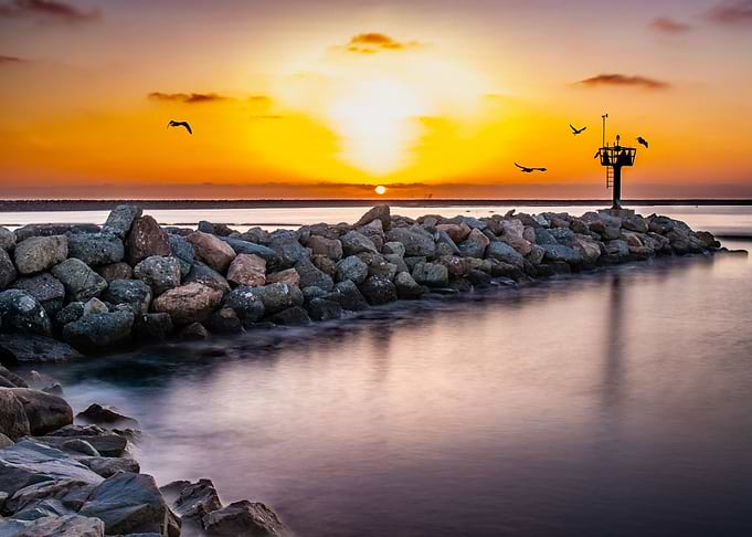 Sunset over the pier