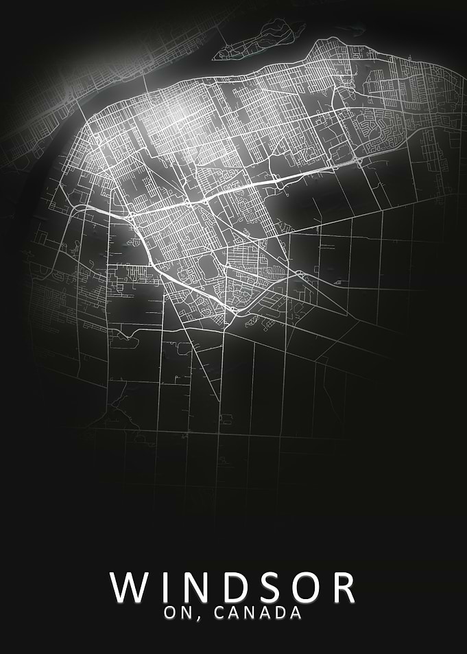 Windsor ON Canada City Map