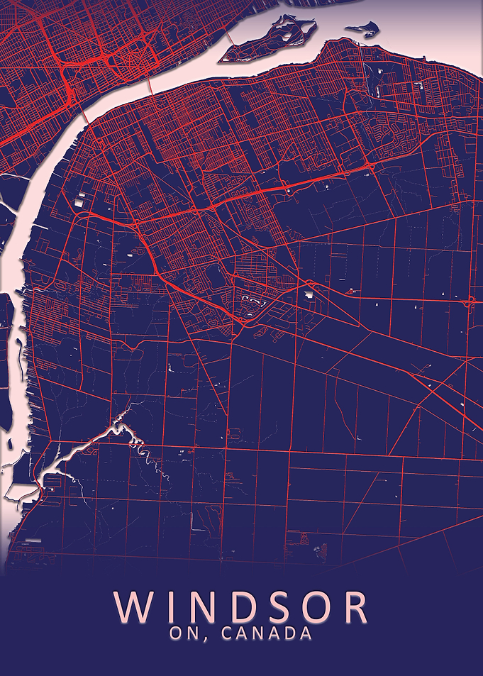 Windsor ON Canada City Map