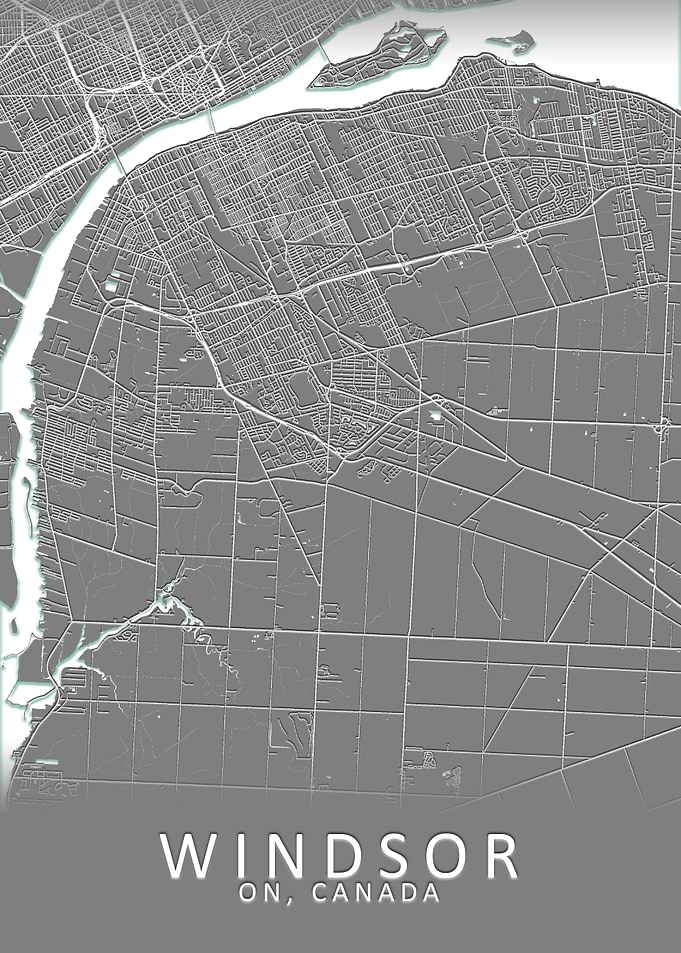 Windsor ON Canada City Map