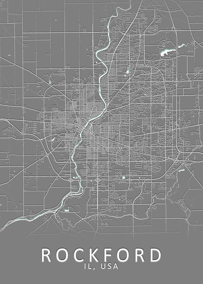 Rockford IL USA City Map