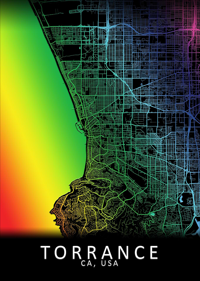 Torrance CA USA City Map