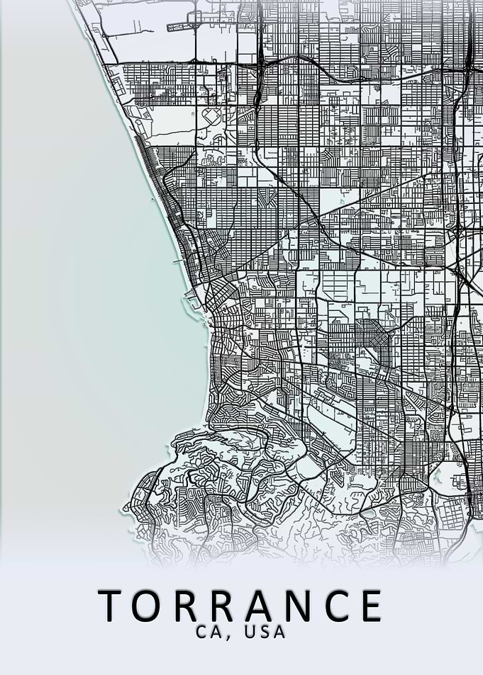 Torrance CA USA City Map