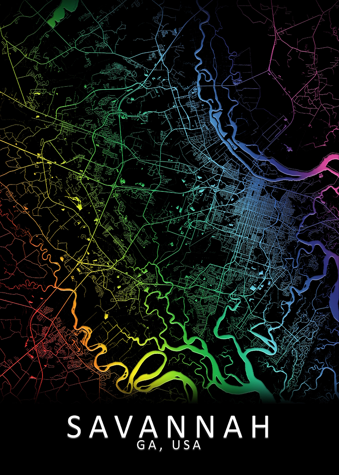 Savannah GA USA City Map