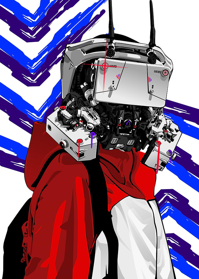 Red White Cyberpunk