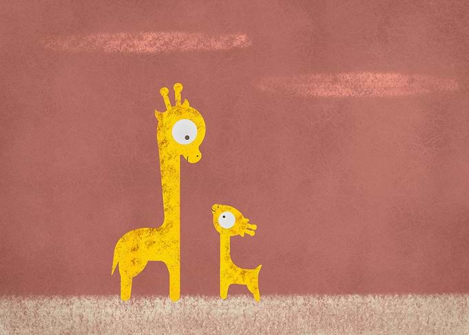 Giraffe with baby