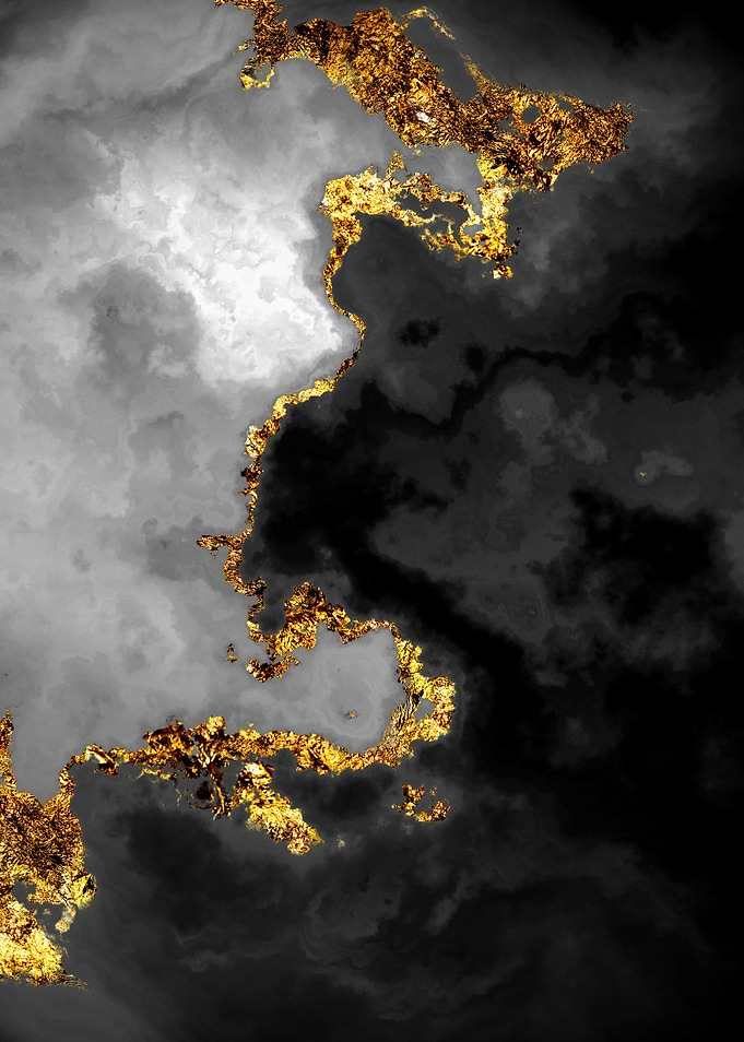 Gilded Grayscale Nebula