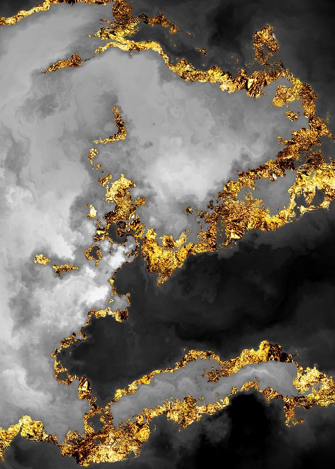 Gilded Grayscale Nebula