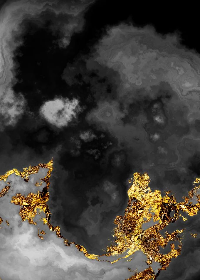 Gilded Grayscale Nebula