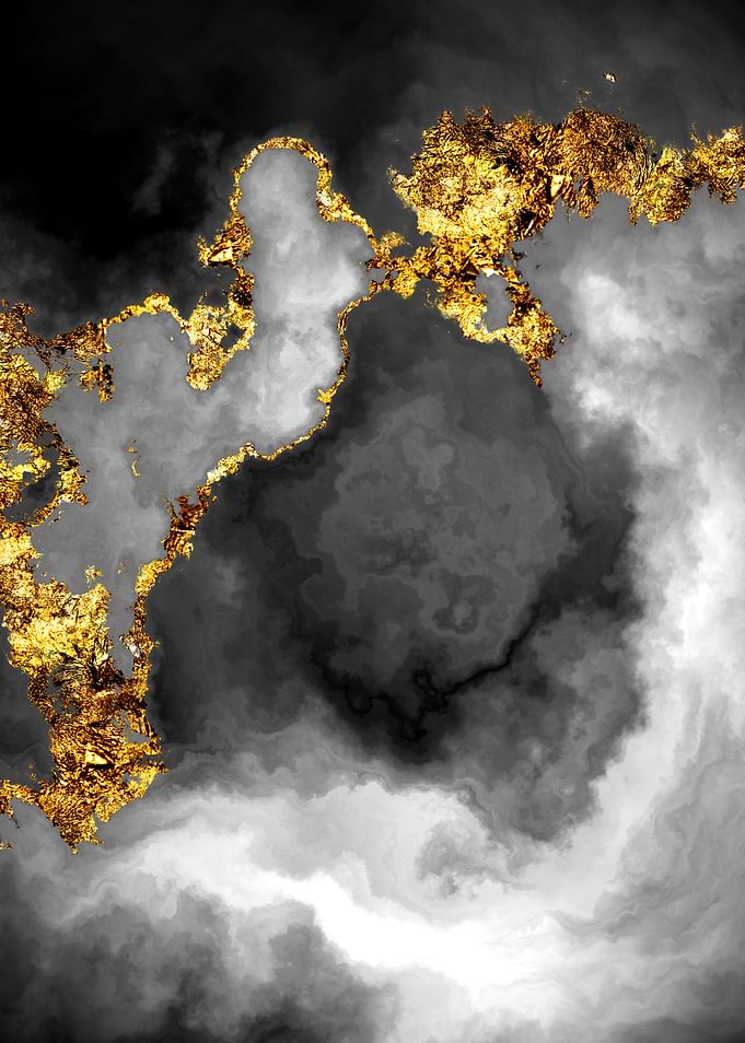 Gilded Grayscale Nebula