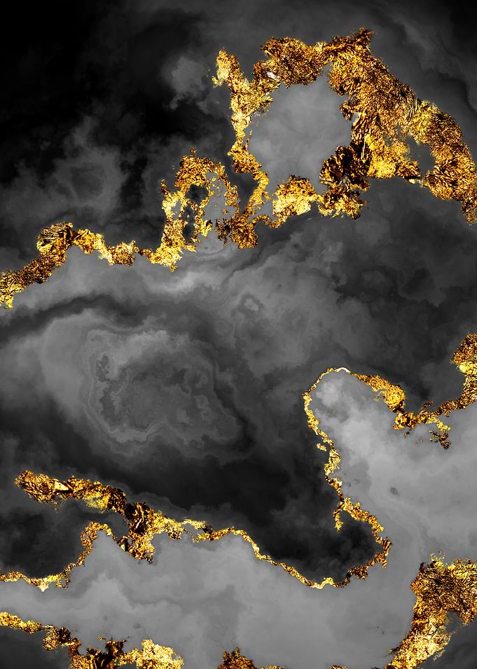 Gilded Grayscale Nebula