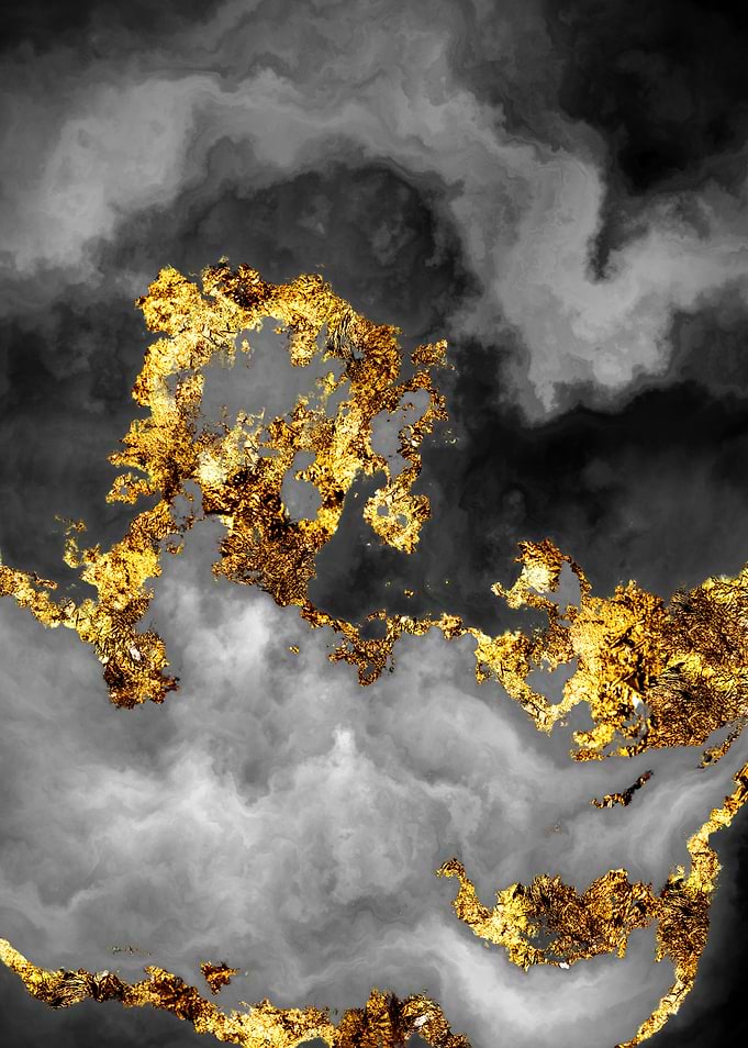 Gilded Grayscale Nebula