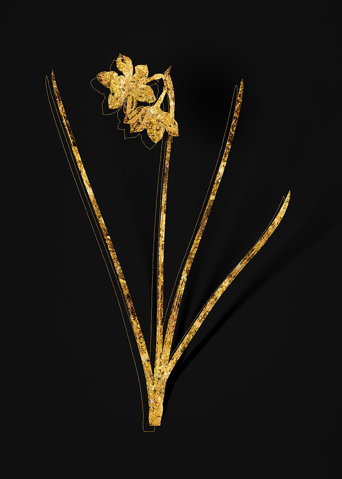 Gold Botanical on Black