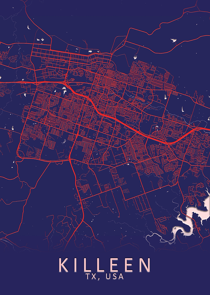 Killeen TX USA City Map
