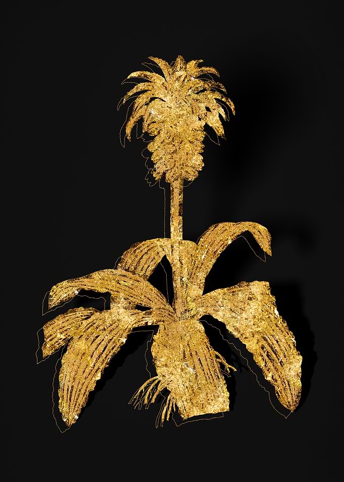 Gold Floral on Black