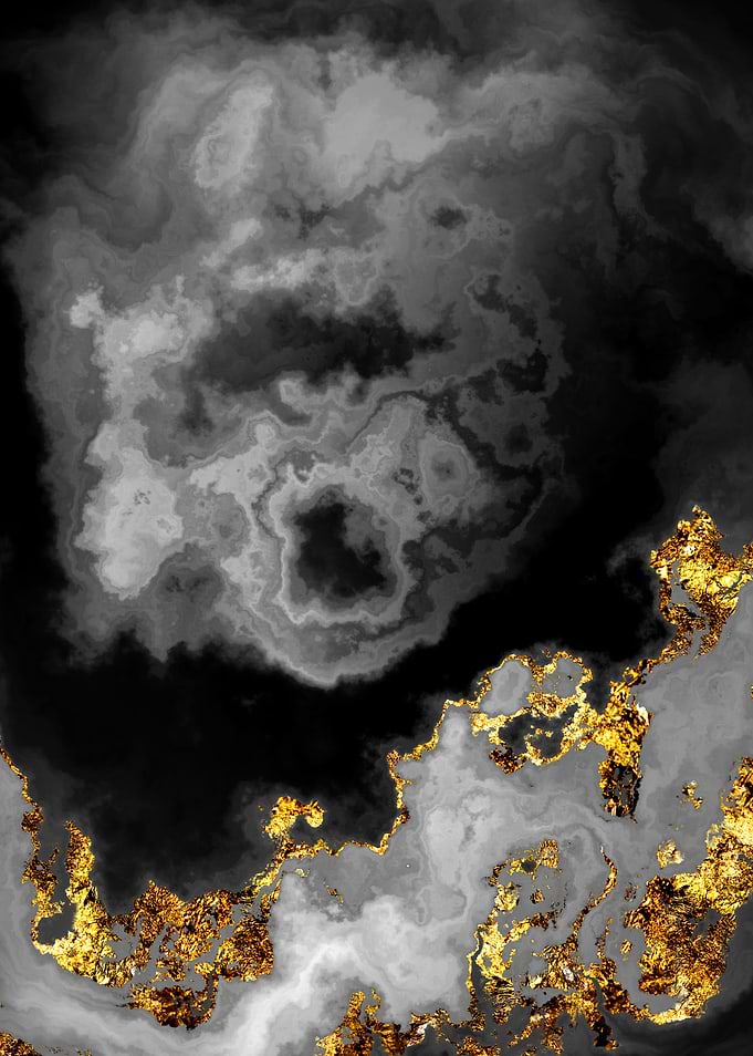 Gilded Grayscale Nebula