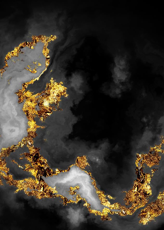 Gilded Grayscale Nebula