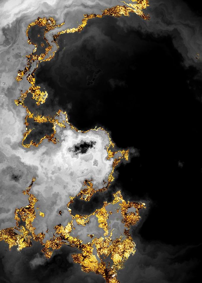 Gilded Grayscale Nebula