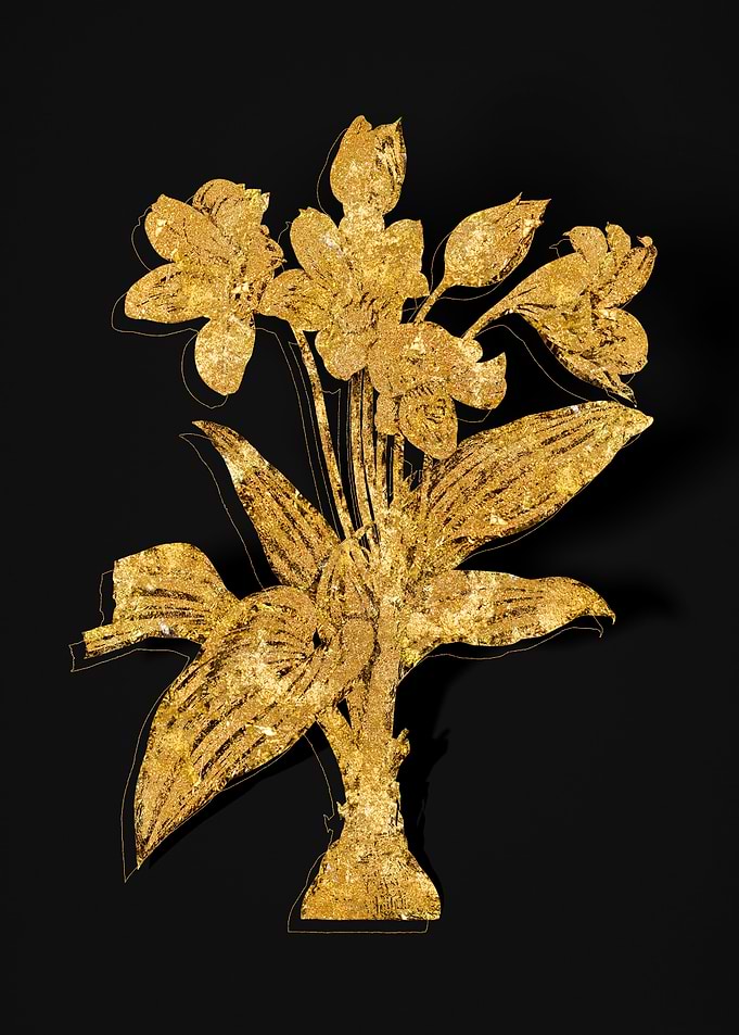 Gold Botanical on Black