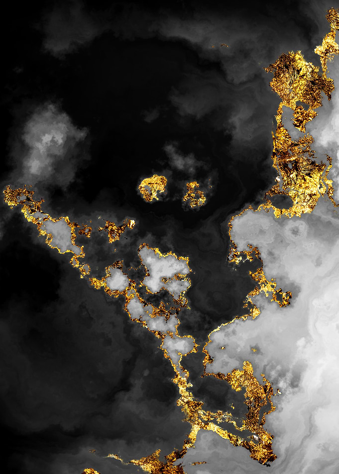 Gilded Grayscale Nebula