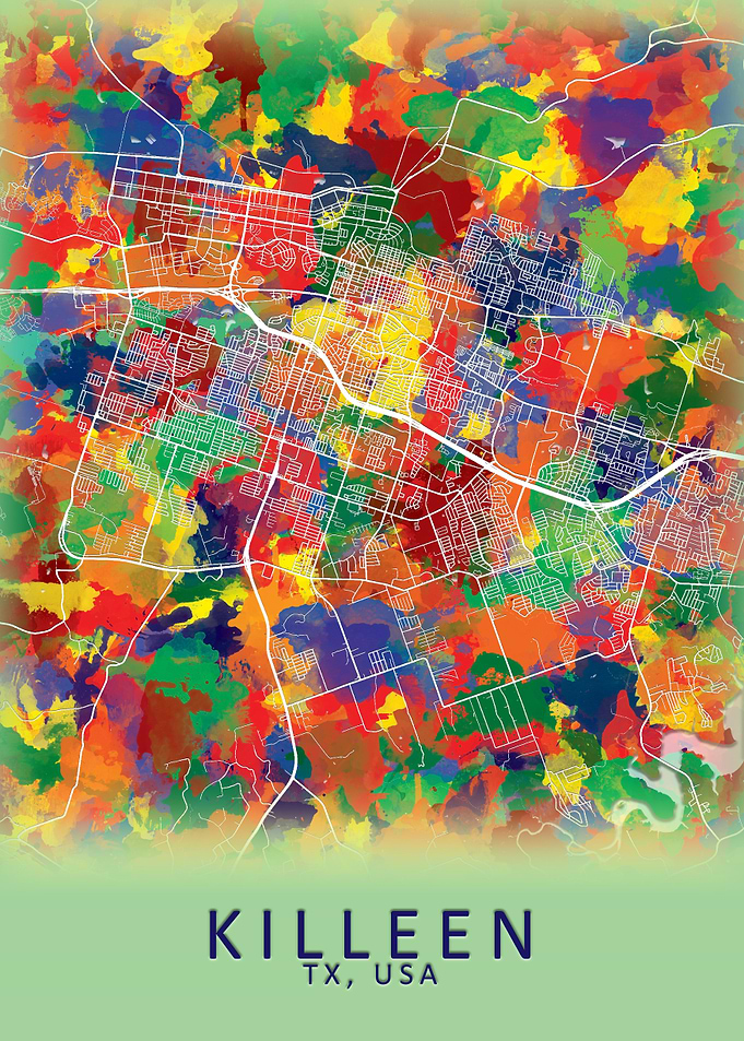 Killeen TX USA City Map