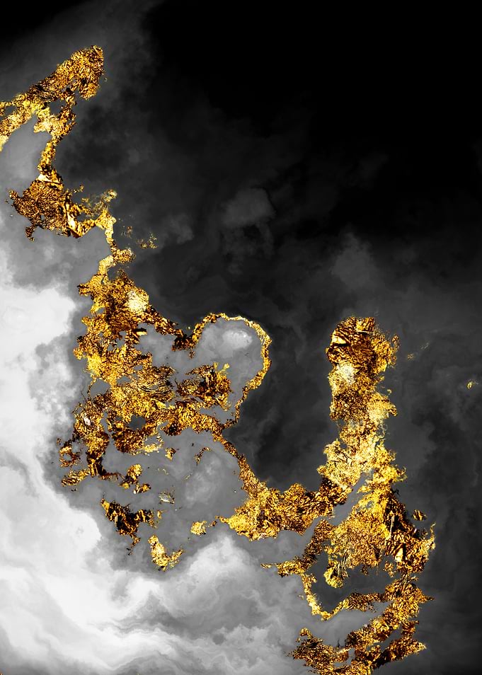 Gilded Grayscale Nebula