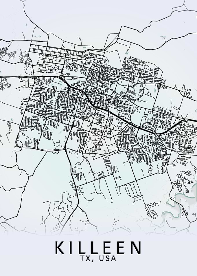 Killeen TX USA City Map
