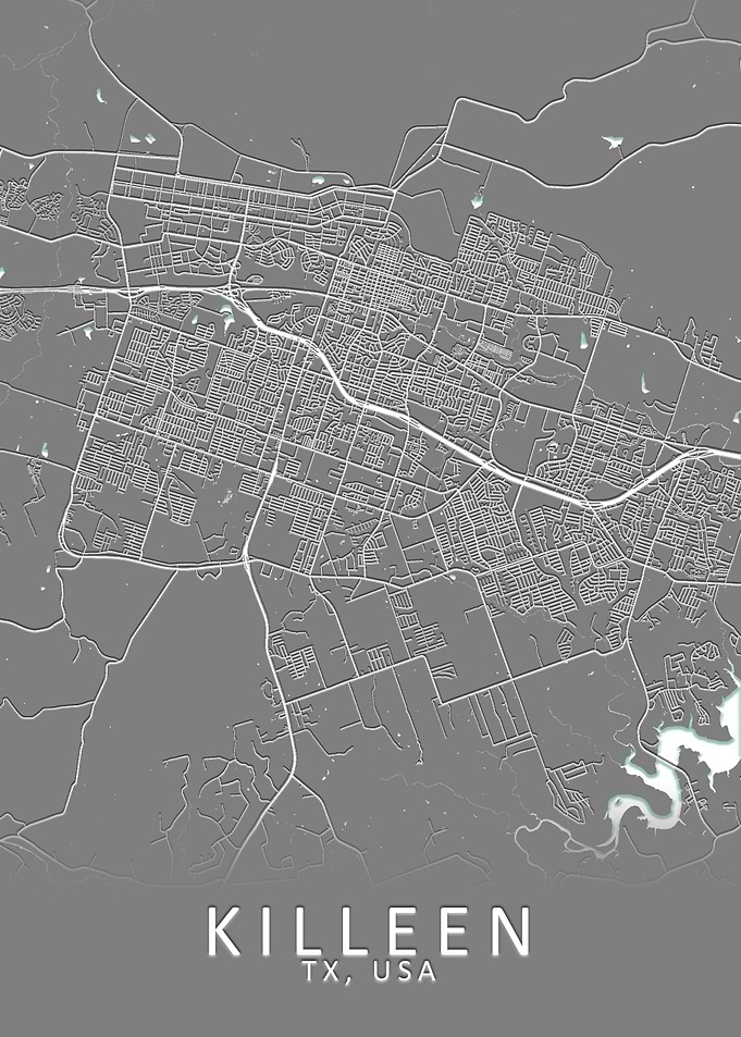 Killeen TX USA City Map