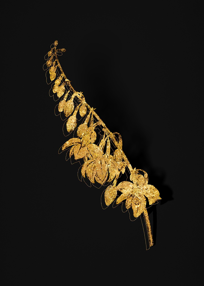 Gold Floral on Black