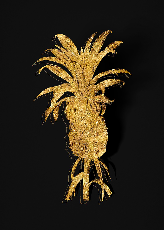 Gold Botanical on Black